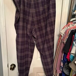 Fashion Bug Purple Plaid Tapered Pants Size 22